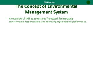 Comprehensive Environmental Management System (EMS) Framework with ...