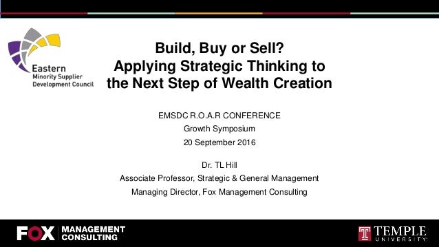 Build Buy Or Sell Applying Strategic Thinking To The Next Step Of W