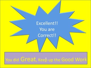 Excellent!!
You are
Correct!!
U
You did Great, Keep up the Good Work!!
 