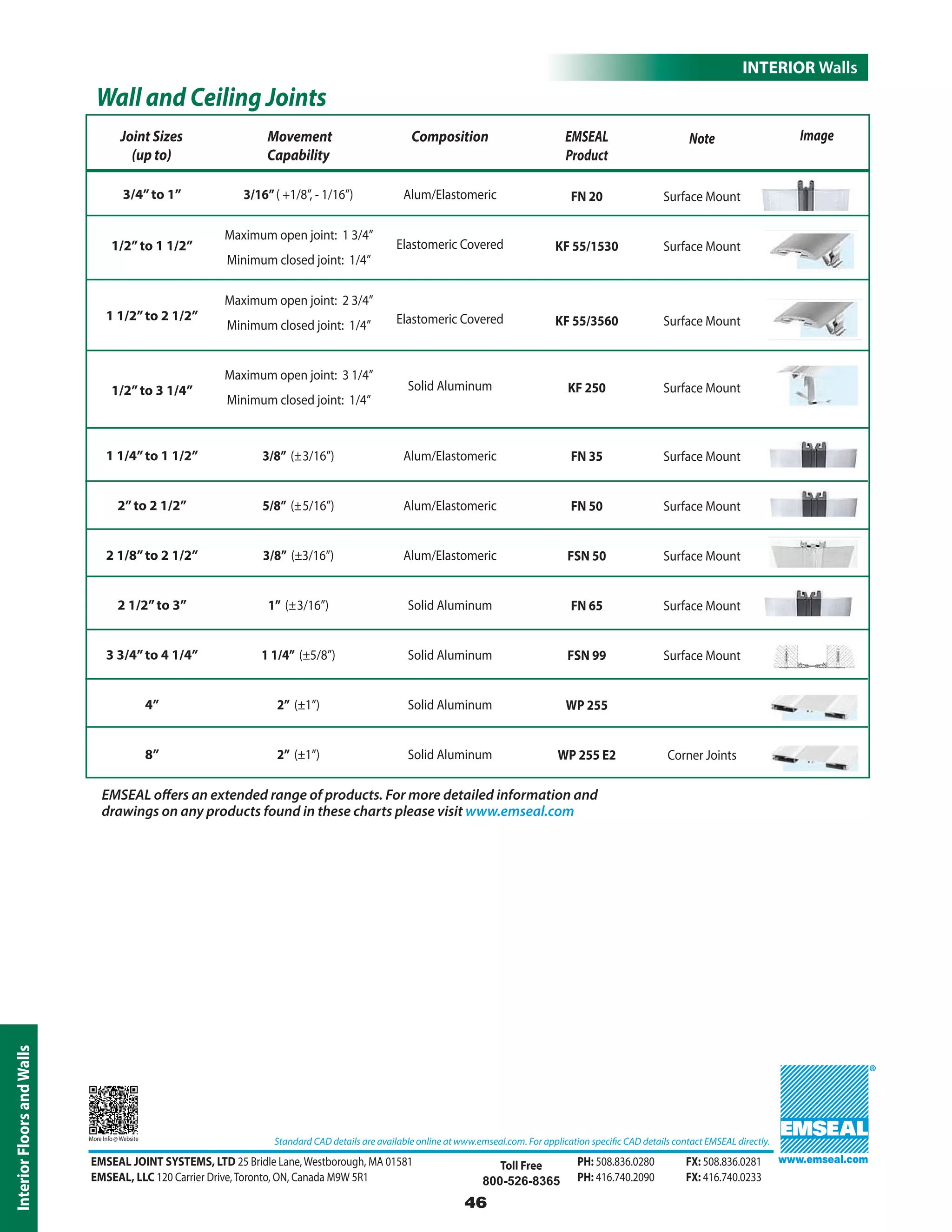 Emseal expansion joint and precompressed sealant catalog for ...