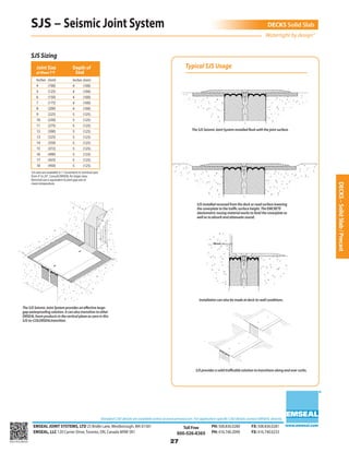 Emseal expansion joint and precompressed sealant catalog for ...