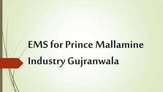 EMS for Prince Mallamine
Industry Gujranwala
 