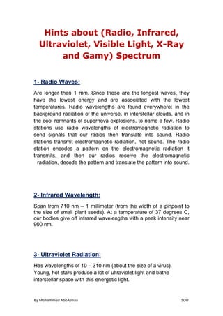 EM spectrum applications, Electromagnetic Wave Theory | PDF