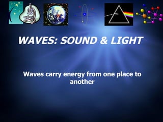 WAVES: SOUND & LIGHT Waves carry energy from one place to another 