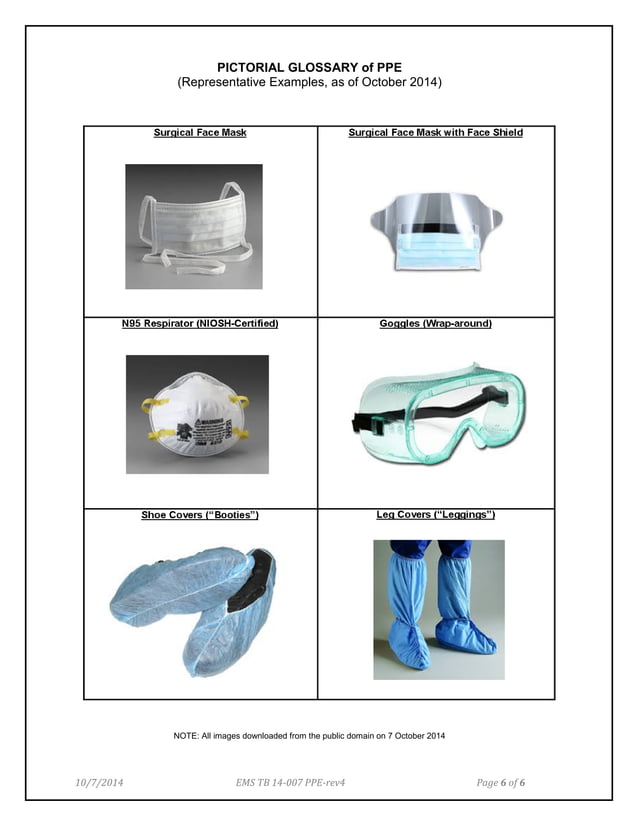 Ems tb 14 007 Use of Medical Personal Protective Equipment (PPE)