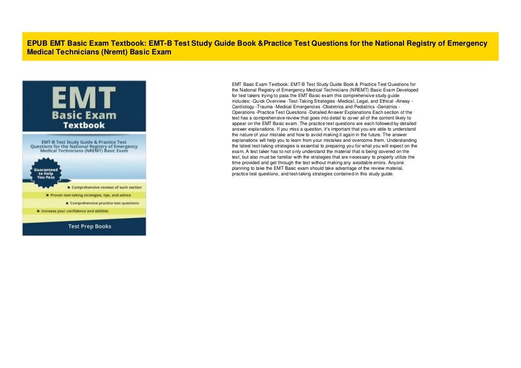 EPUB EMT Basic Exam Textbook EMTB Test Study Guide Book & Practice Test Questions for the