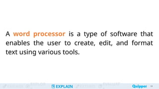 Productivity Tools - Word Processor Presentation | PPTX