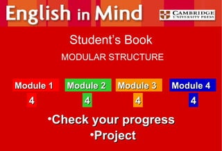 Student’s Book MODULAR STRUCTURE Module 1 Module 2 Module 3 Module 4 4 4 4 4 Check your progress Project 