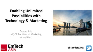 Enabling Unlimited
Possibilities with
Technology & Marketing
Sander Arts
VP, Global Head of Marketing
Atmel Corp
@Sander1Arts
 