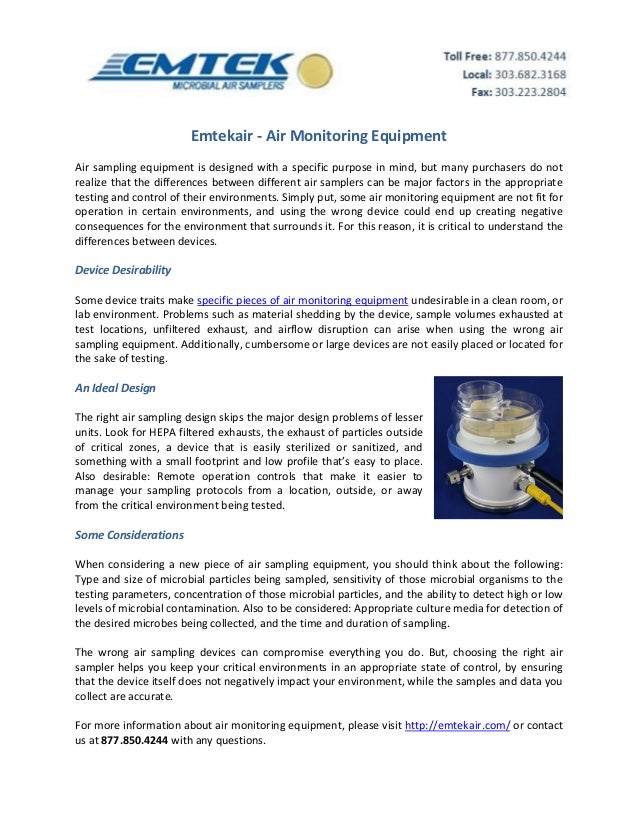 Emtekair Air Monitoring Equipment