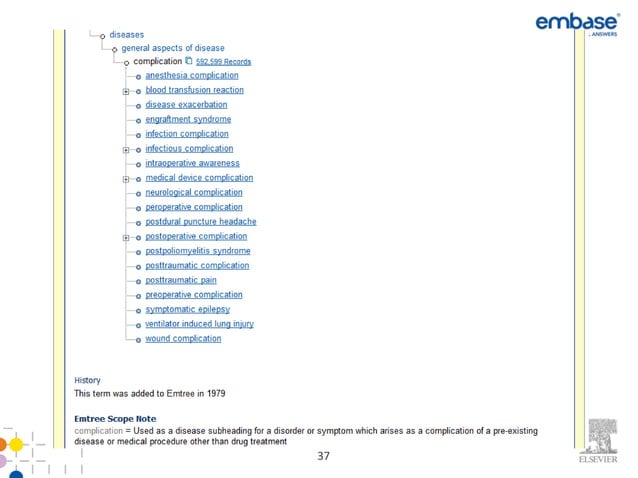 Embase: Using Emtree to enhance your searching - 27 March 2013 | PPT