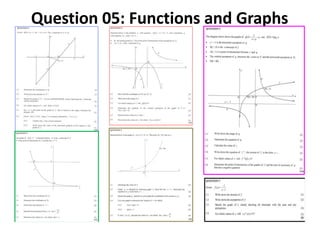 Question 05: Functions and Graphs
 