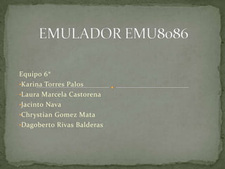 EMULADOR EMU8086 Equipo 6*	 ,[object Object]