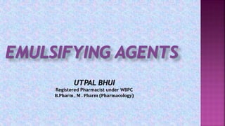 UTPAL BHUI
Registered Pharmacist under WBPC
B.Pharm , M . Pharm (Pharmacology)
 