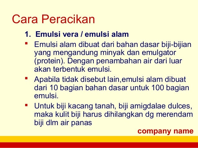 Contoh Resep Emulsi Dan Cara Kerjanya - Simak Gambar Berikut Contoh Resep Emulsi Dan Cara Kerjanya - Simak Gambar Berikut