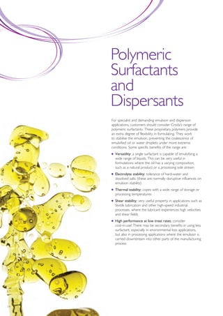 Emulsion and dispersion tech brochure | PDF