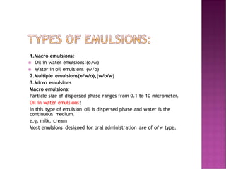 Emulsions , Topic by University College of Pharmacy | PDF
