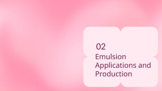 Emulsion
Applications and
Production
02
 