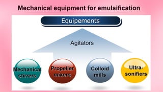 Mechanical equipment for emulsification
 