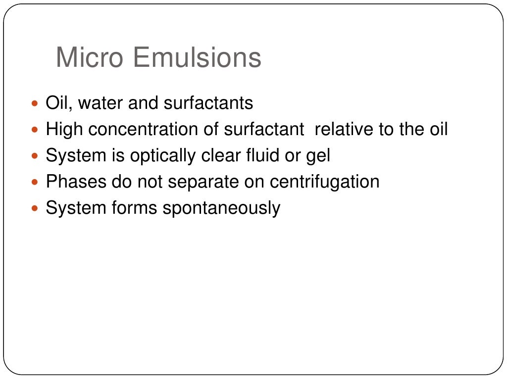 Emulsions Formulation Overview