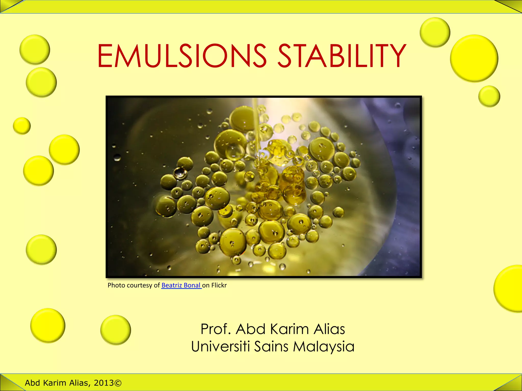 Emulsion stability | PDF