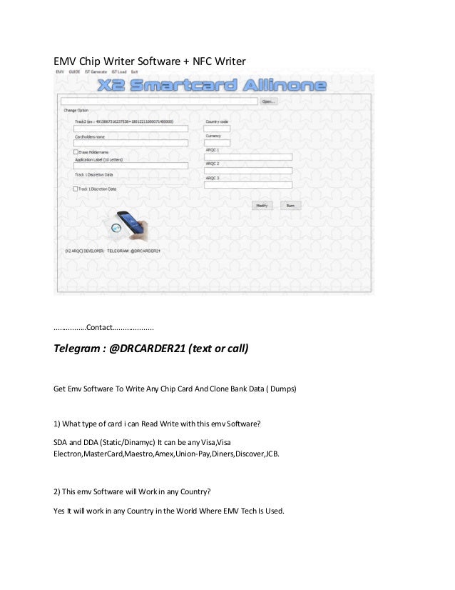 X2 2022 Emv software Smart Card All in one