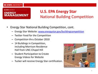 Water Conservation in the Central Utility Plants3Energy Initiatives and ProgressState Energy Office Energy Fellowship Grant Award