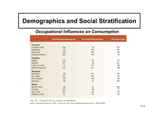 Demographics and Social Stratification
    Occupational Influences on Consumption




                                             12-19
 