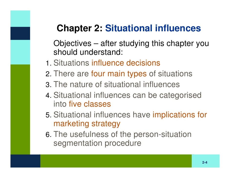 Situational influences the consumers face