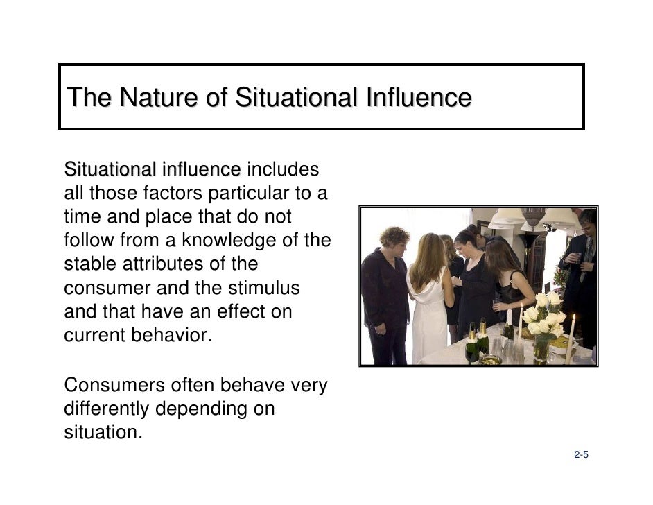 Situational influences the consumers face