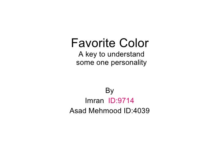 Favourite Color Psychology