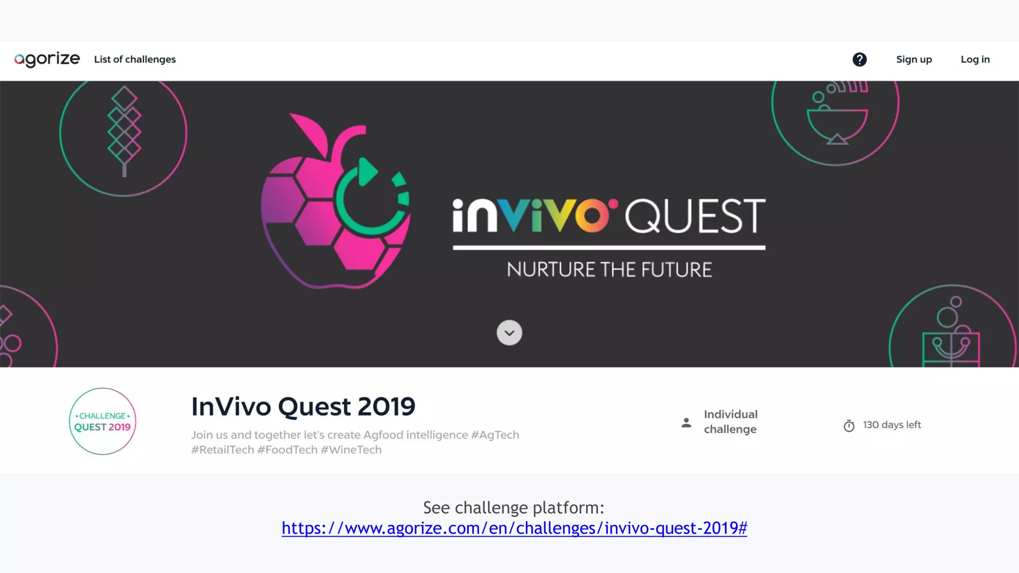 See challenge platform:
https://www.agorize.com/en/challenges/invivo-quest-2019#
 