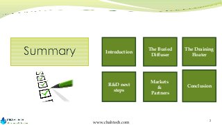 Introduction

The Buried
Diffuser

The Draining
Floater

R&D next
steps

Markets
&
Partners

Conclusion

www.chahtech.com
...