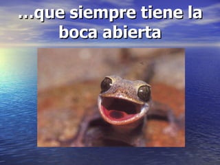 … que siempre tiene la boca abierta