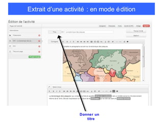 Extrait d’une activité : en mode é dition

Donner un
titre

 