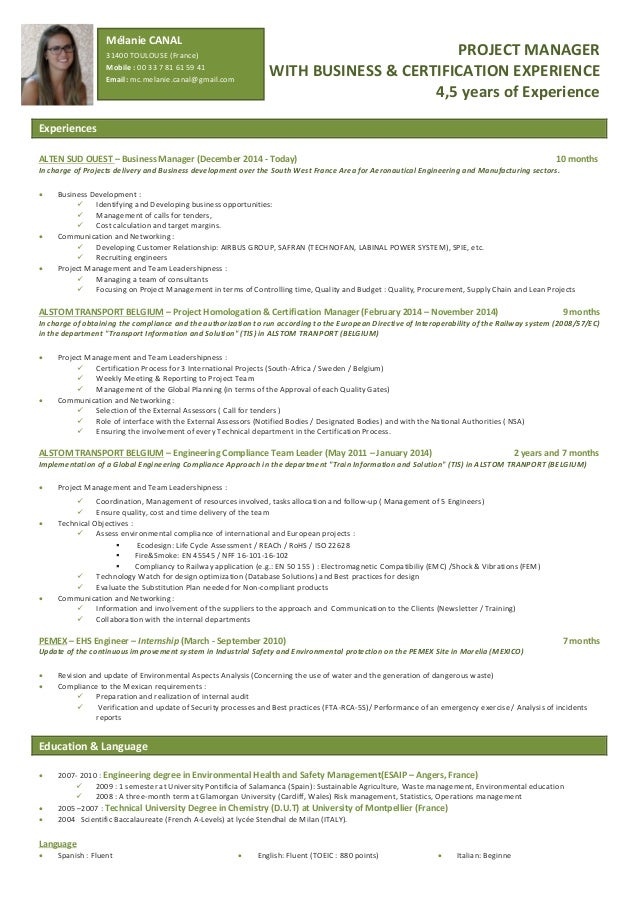 Environmental education resume