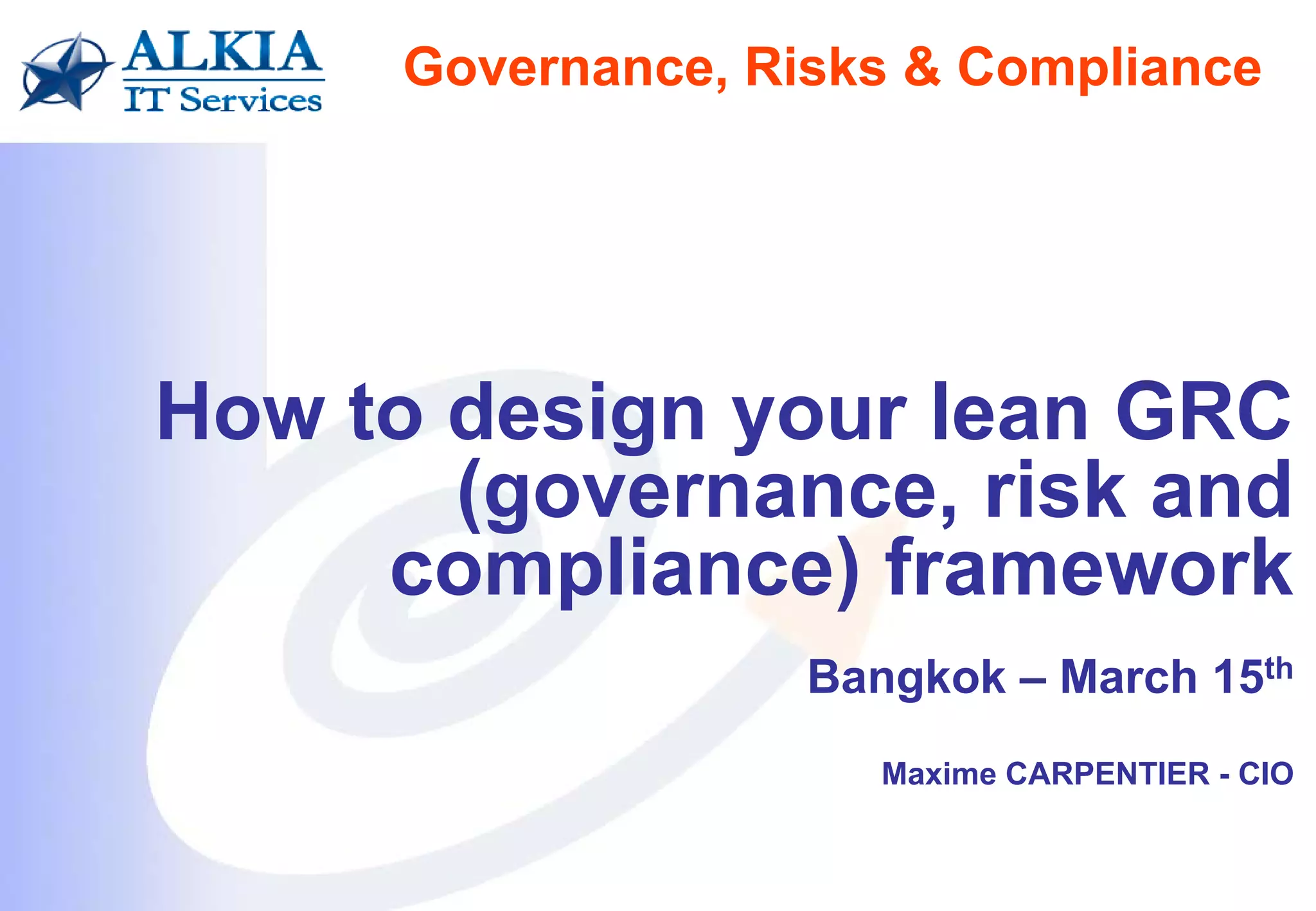 Grc Operational Risk Operational security | How to design your information security GRC ...