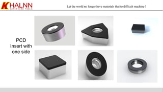 Let the world no longer have materials that to difficult machine !
PCD
Insert with
one side
 