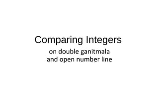 Comparing Integers
on double ganitmala
and open number line
 
