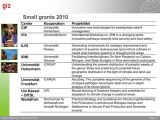 The Advisory Service on Agricultural Research for Development (BEAF)