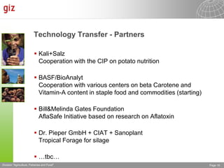 The Advisory Service on Agricultural Research for Development (BEAF)