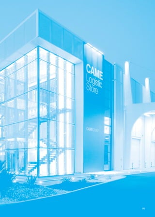 Le foto contenute in questo catalogo sono indicative del prodotto e non rappresantano vincolo contrattuale. 
Tutti dati sono stati redatti con la massima cura da Cancelli Automatici S.p.A. che si riserva di apportare variazioni e aggiornamenti in qualsiasi momento e senza obbligo di preavviso. 
© CAME Cancelli Automatici S.p.A. - Tutti i diritti sono riservati. 
99 
 