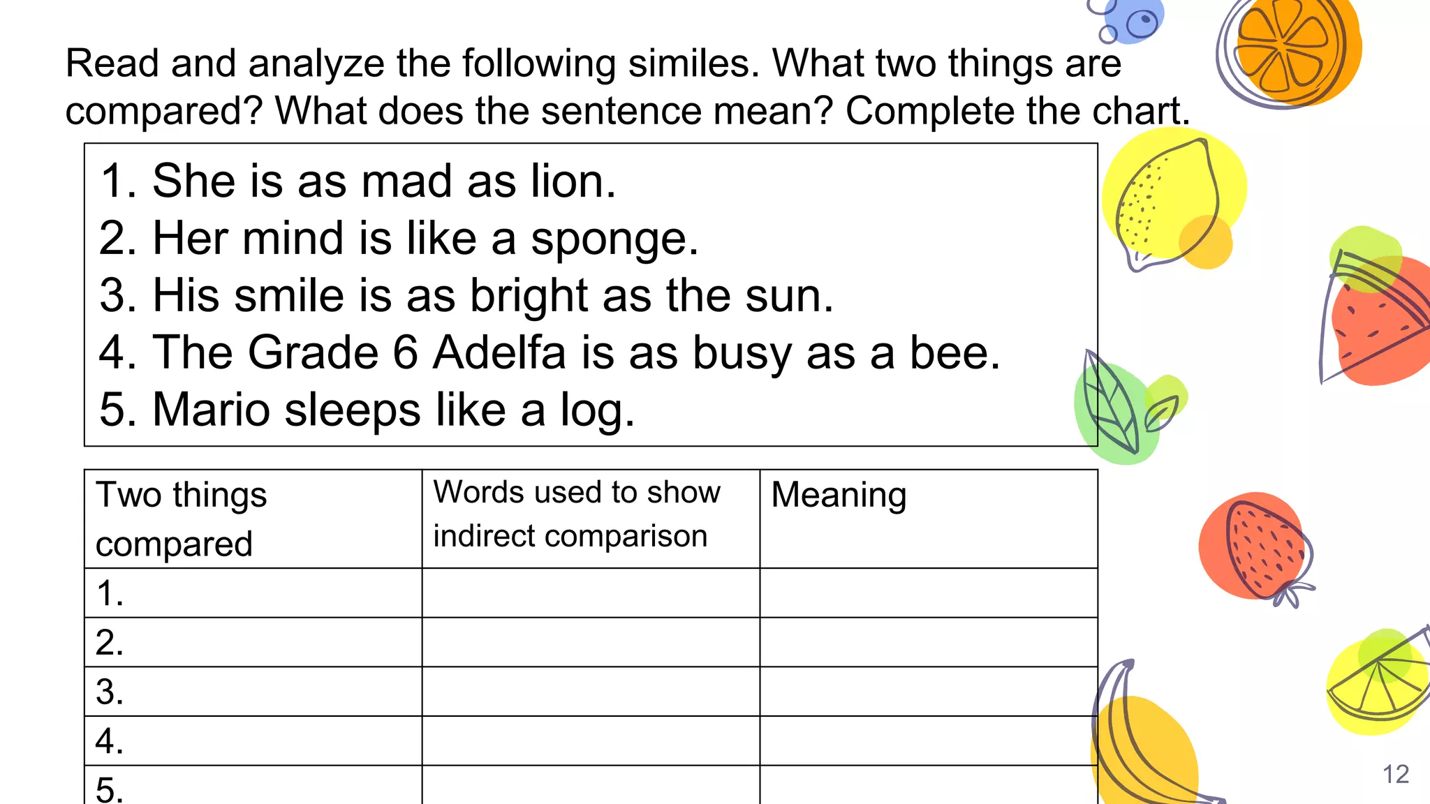 Simile Analysis En6 rc id-6.8 analyze figures of speech (simile) | PPTX