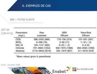 6. EXEMPLES DE CAS
SBR + FILTRE PLANTÉ
CET UK
(150 m³/j)
Source : Cervantes (2009)
 