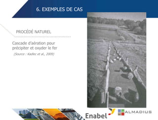6. EXEMPLES DE CAS
Cascade d’aération pour
précipiter et oxyder le fer
(Source : Kadlec et al., 2009)
PROCÉDÉ NATUREL
 