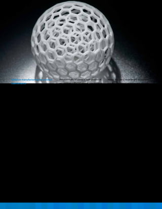 Additive manufacturing for product
maintenance
Additive manufacturing can help produce
parts just in time at a place where you
need it. In a normal scenario, an oil
exploration ship that needs a component
replaced while on a mission would have
to return to a port for repairs. But with
advanced manufacturing techniques,
the ship can produce parts on-board by
buying a license from the manufacturer to
create a replica over a cloud based service
and greatly reduce supply chain and
inventory carrying costs. Most companies
in the EPC (Engineering Procurement and
Construction) sector derive substantial
benefits from IoT as supply chain and
inventory carrying costs constitute a major
part of their expenses that can be done
away with. Turn key projects executed
by EPC companies like commissioning
oil refineries, dams, bridges etc. can 3D
print components needed at site instead
of waiting for these parts to be procured
and shipped via the company’s preferred
vendors.
Additive manufacturing leverages several
unique technologies. Each additive
manufacturing process varies in the way it
deposits material to build a part.
Hence they are a versatile and acceptable
solution for several maintenance scenarios.
Additive manufacturing allows production
of parts on the go. Soon product
vendors would sell 3D part specifications
subject to appropriate digital rights, to
allow legitimate customers and service
technicians to buy/lease licenses for
printing a certain number of copies in
online marketplaces like app stores. This
will build an ecosystem/marketplace where
product vendors and value-added service
providers could offer digital versions
of component specifications either in
standard designs or modified to suit
custom needs.
In the earlier example, consider a scenario
in which the technician attending to the
food processing equipment’s service
request is equipped with additive
manufacturing systems inside the service
van. The technician could print parts
before coming to the site or on arrival.
This would eliminate the lead time of
parts ordering and delivery, as well as
significantly shrink sourcing costs. In effect,
the only party involved in the supply chain
and repair job is the service technician.
But essentially, it follows a basic process of
interpreting a 3D CAD model, constructing
components by continuously depositing
material in horizontal layers and fusing
them together to build a whole part.
A few promising advanced additive
manufacturing techniques are 3D printing,
laser sintering and stereo lithography.
Broadly, an additive manufacturing process
has the following advantages:
1.	 Can produce parts on demand as it
does not require molds, dies or preset
tooling.
2.	 Involves no setup cost for tooling,
hence can accommodate changes at no
additional cost.
3.	 No minimum batch quantity; can
manufacture even a single piece.
4.	 Does not require an elaborate
production environment, and many
types of equipment can operate in
offices, homes or even in maintenance
technicians’vans.
5.	 Can manufacture parts with different
materials ranging from polymers and
plastics to resins and metals.
These advanced manufacturing techniques
not only impart the ability to produce parts
where and when required but also largely
eliminate the need for specialized skills.
External Document © 2014 Infosys Limited
 