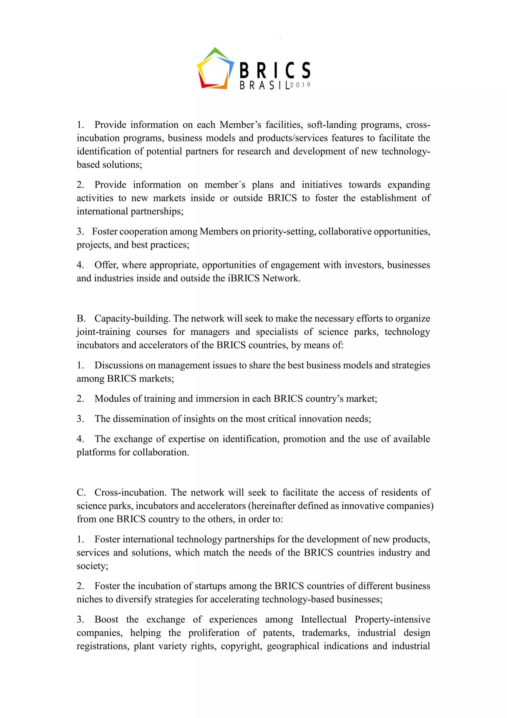 BRICS Enabling Framework for the Innovation-BRICS-Network iBRICS ...