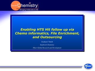 Enabling HTS Hit follow up via Chemo informatics, File Enrichment, and Outsourcing Graham F Smith Sandwich Chemistry Pfizer Global Research and Development 