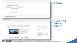 1405002
Confidential and proprietary information of Ingram Micro Inc. — Do not distribute or duplicate without Ingram Micro's express written permission. 11
3. Budget
4. Create Ad –
Text and
Imagery
 