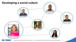 1405002
Confidential and proprietary information of Ingram Micro Inc. — Do not distribute or duplicate without Ingram Micro's express written permission. 27
Developing a social culture
 
